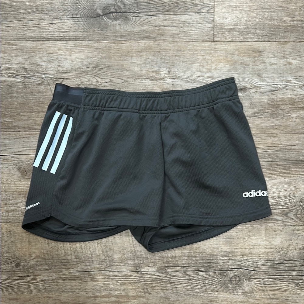 Adidas Charcoal Athletic Shorts with Elastic Waistband